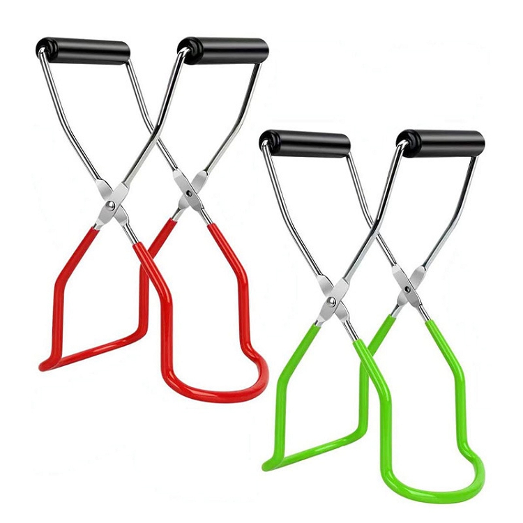 Canning Jar Lifter Tongs Anti-Slip Wide-Mouth Clip Stainless Steel Jar Lifter Securely Grips Caning Tongs Lifter